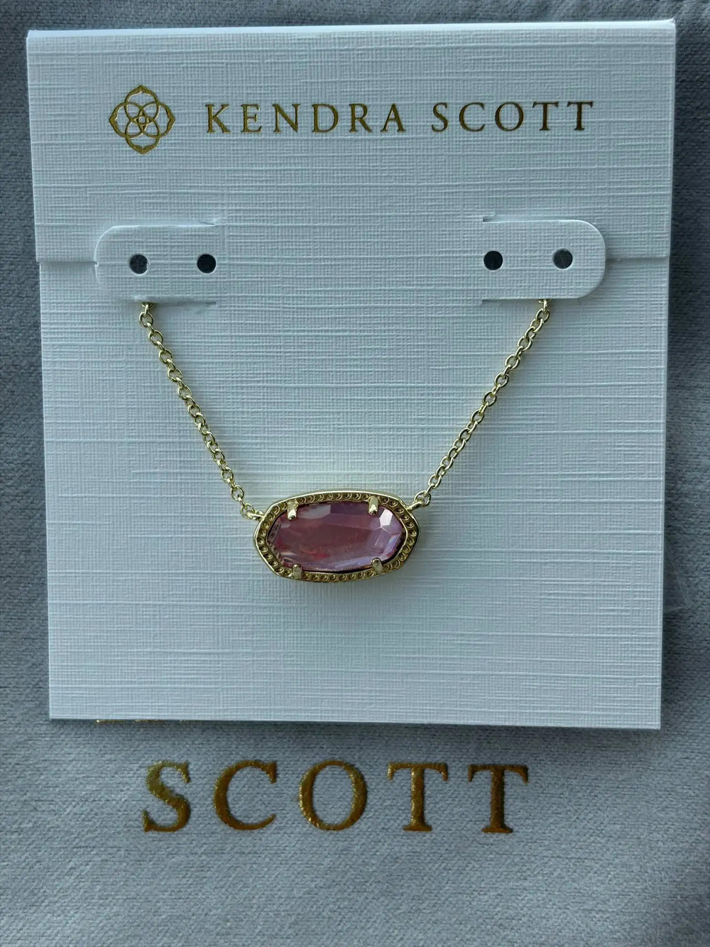 Kendra Scott Elisa Gold Pendant Necklace In Pink Quartz